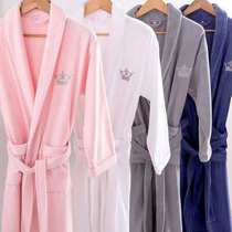 Star Hotel Guesthouse Guest Room Waffg Coral Suede Pure Cotton Bathrobe Full Cotton Pyjamas Bath Clothes Customizable Logo
