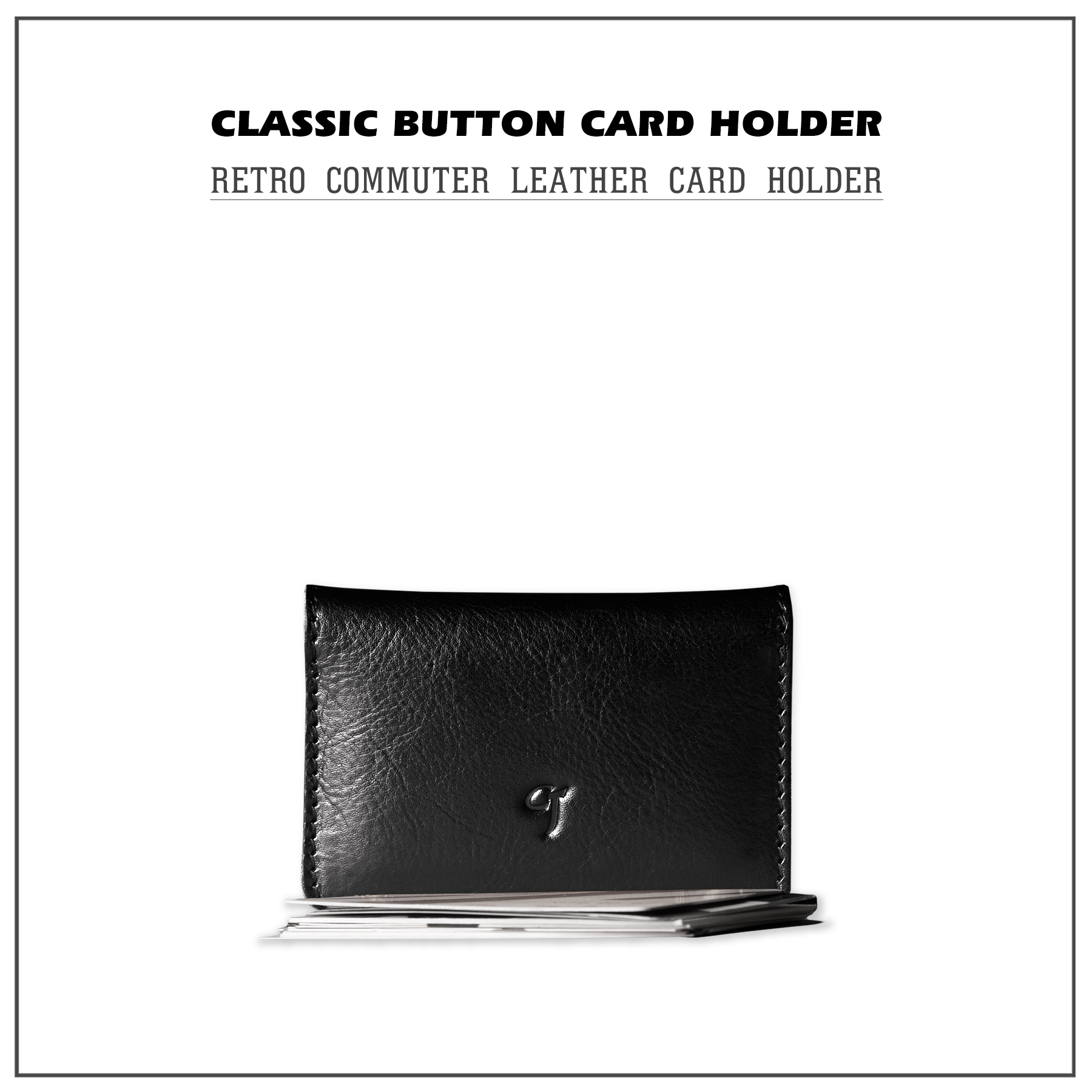 Ciderjohn Italy Tanned Bull Leather Renaissance Simple Business Clip Cardcard Clip Leather Business Card Bag