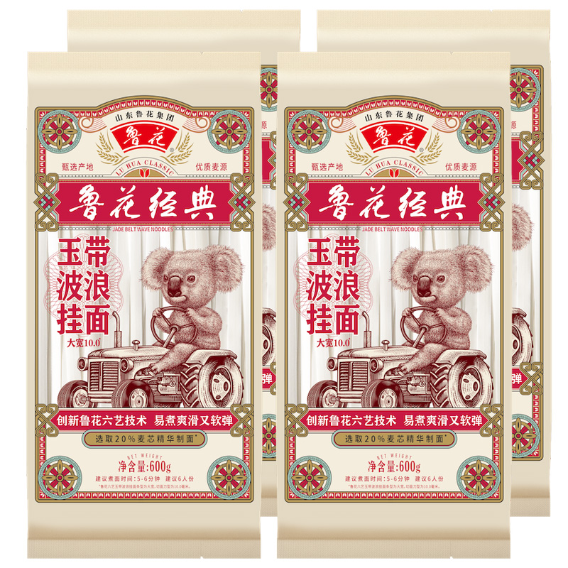 (Lu Hua directly operated) Koala series jade belt wave noodles 600g *4 noodle mixed noodles