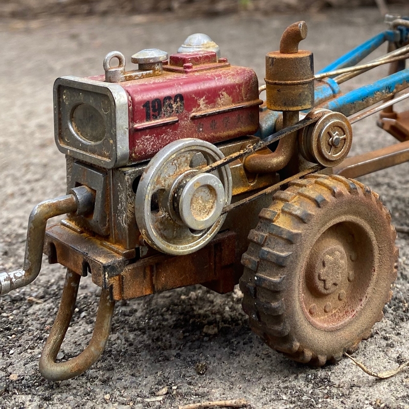 80S Alloy Antique Old Hand Tractor Model Car Model