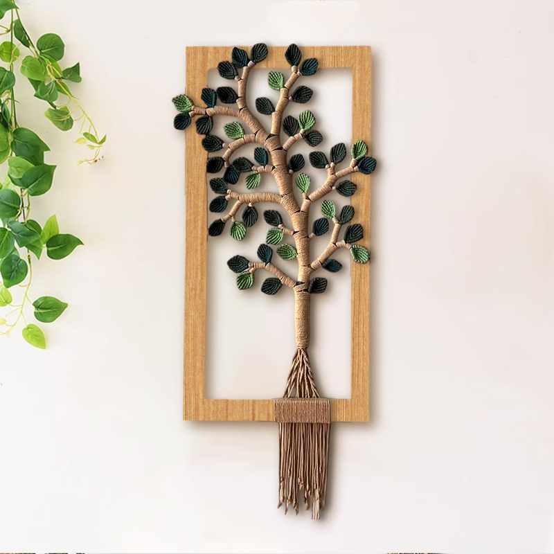 Hand-Woven Tree of Life Dream Catcher Leaves Home Wall Decoration Tapestry Hanging Ornament Guesthouse Living Room Tassel