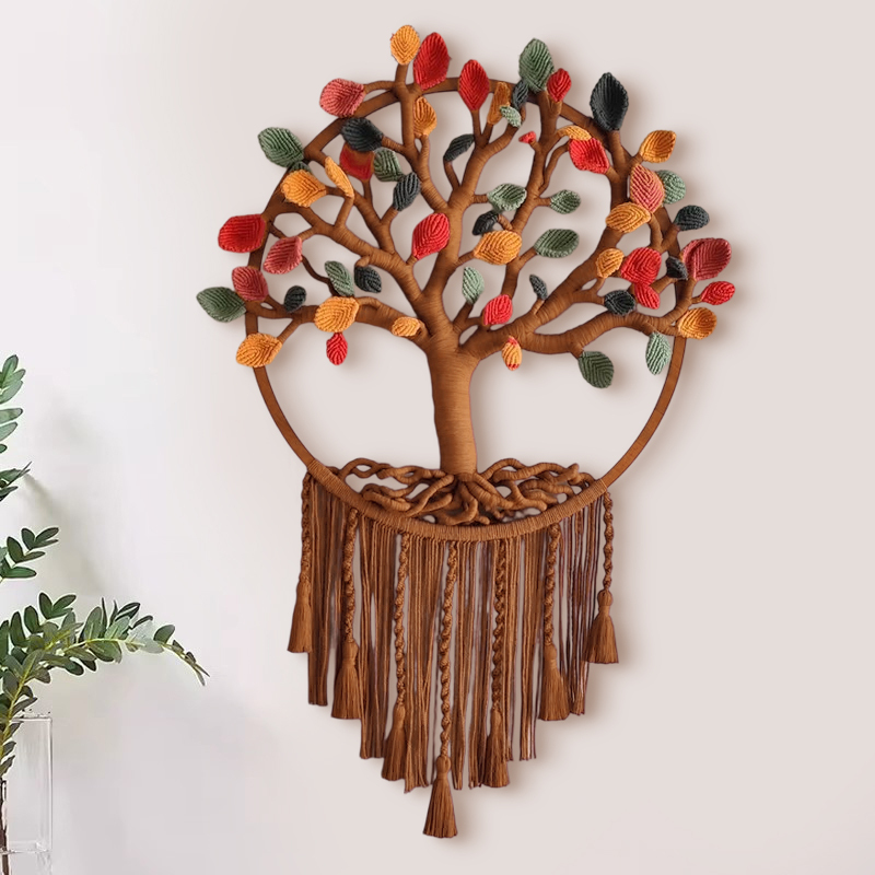 Bohemian Hand-Woven Tree of Life Tapestry for Living Room, Bedroom, Guesthouse, Entrance, Home Decor, Dream Catcher