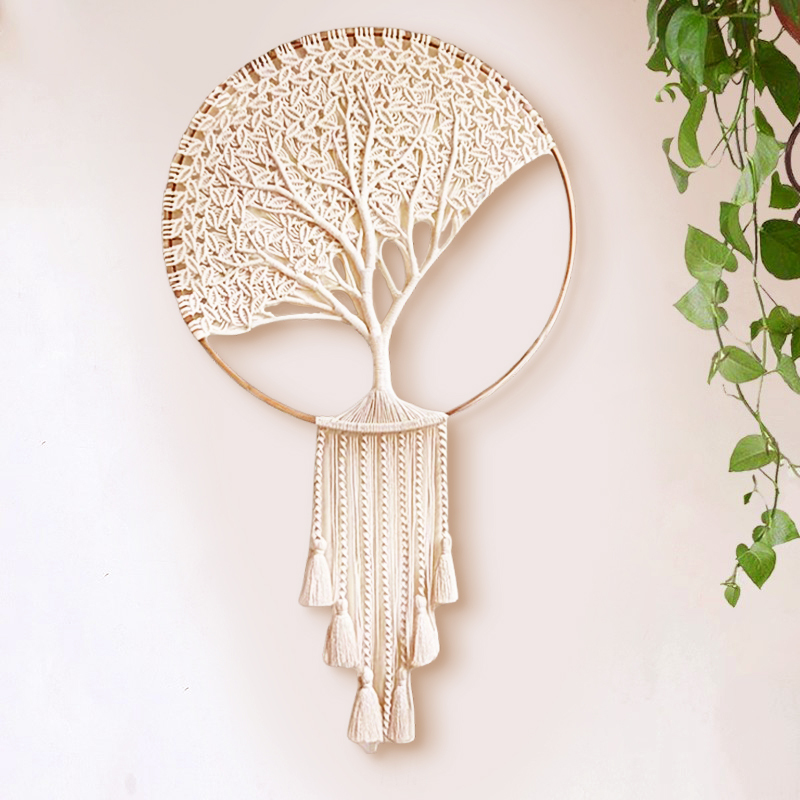 Hand-Woven Tree of Life, Money Tree, Dream Catcher, Home Wall Decoration Tapestry, Hanging Ornament, Guesthouse Living Room Tassel