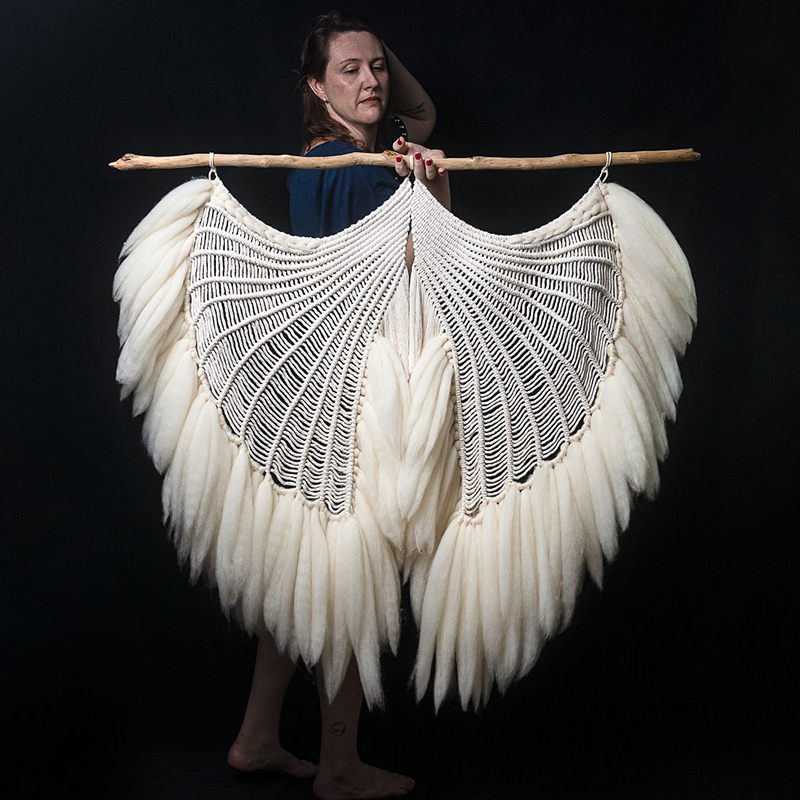 Bohemian Hand-Woven Angel Wings Tapestry Painting for Living Room, Bedroom, Bedside, Folk Tavern, and Guesthouse Decoration