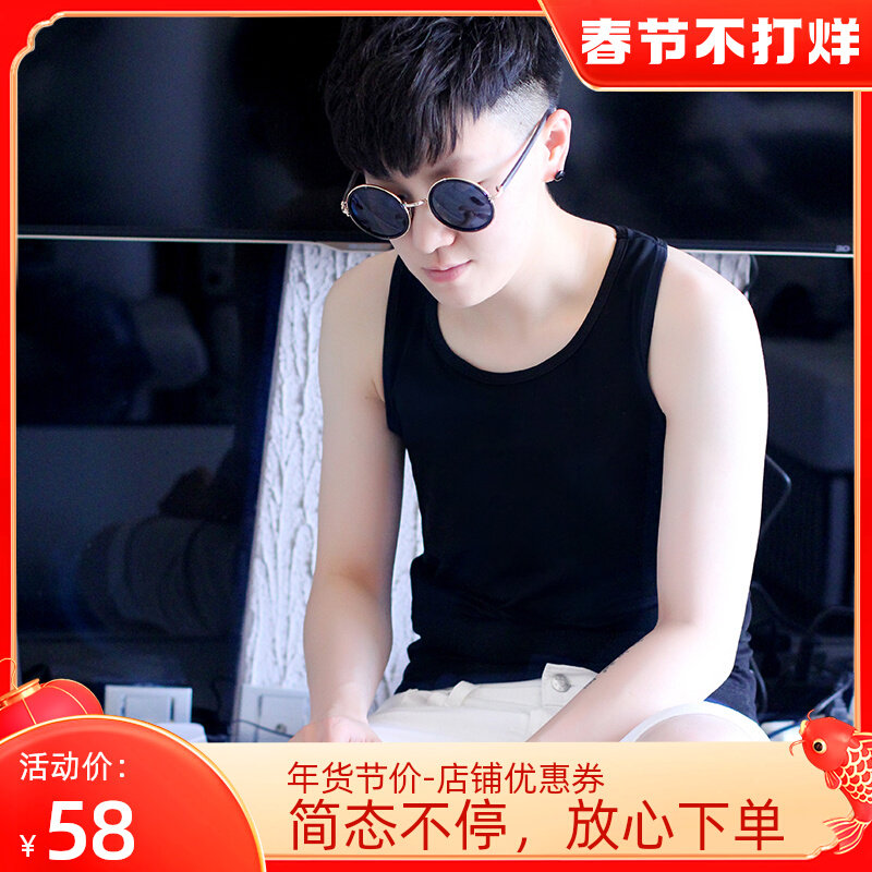 Simplified corset les bandage reinforced long sweat-absorbing outer wearing tank top plus size chest small cotton corset