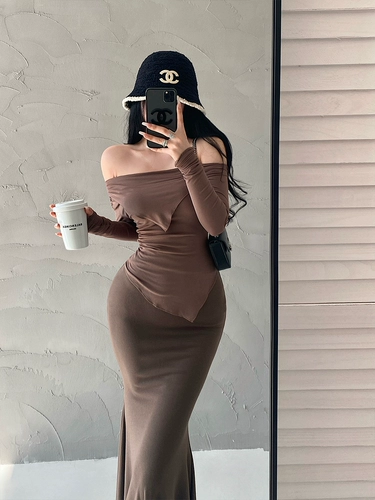 Сексуальный приталенный базовый лонгслив, футболка, открытые плечи