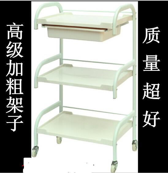Beauty cart European-style multifunction with drawer beauty salon small cart mobile massage grain embroidered shelve tool car