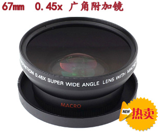 67mm 0 45X wide-angle add-on mirror ultra wide angle applicable Canon 18-135 with Nikon 18-105 lens