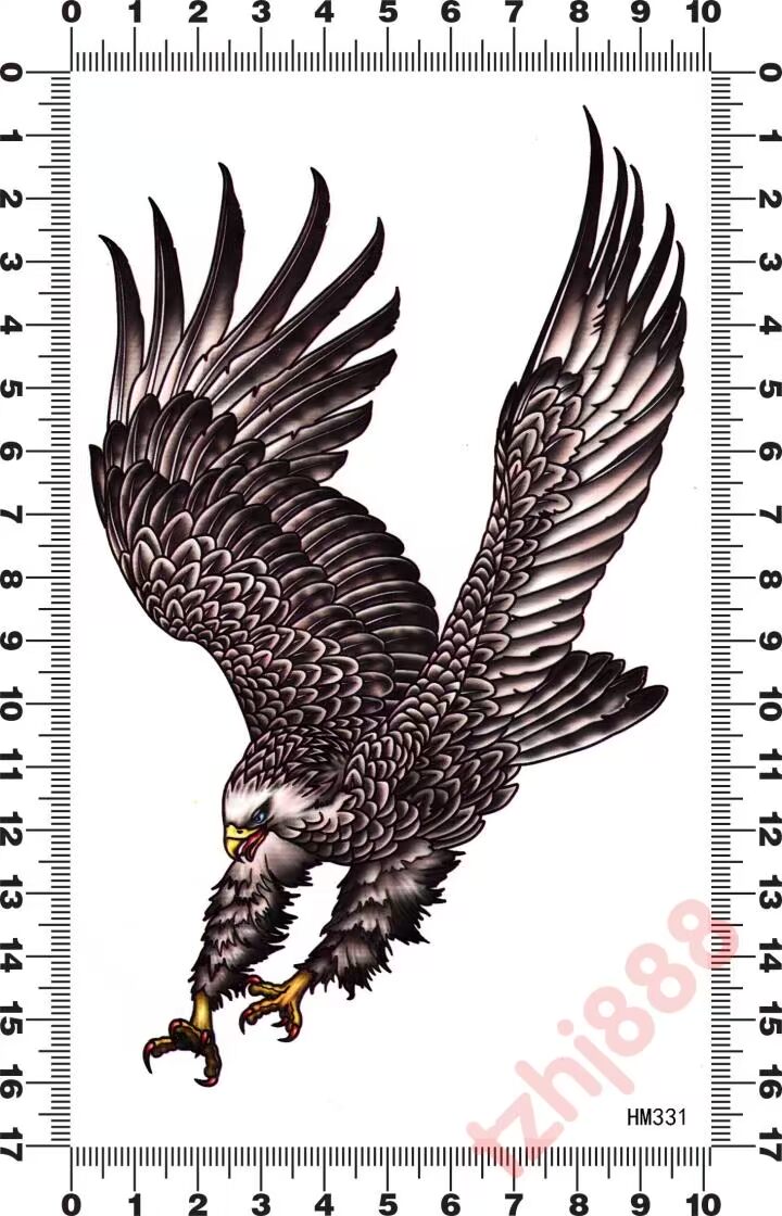 Body Painted Tattoo Sticker Không thấm nước Nam Lasting Eagle Pattern Tính cách Ngực Arm Xăm Sticker hình xăm dán nhỏ đẹp