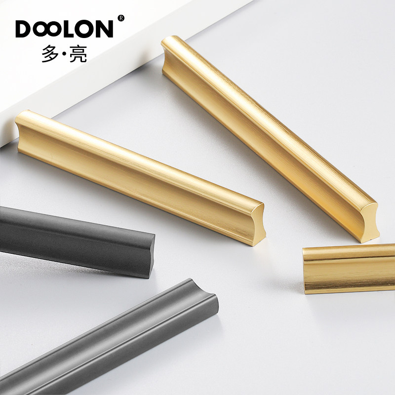 Modern long black drawer pull closet door simple handle closet cupboard cupboard hand Nordic bronze pull hands