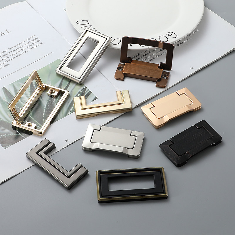 Drawer small pull ring round modern minimalist small handle invisible dark handle flat flip handle Ming-mounted cupboard cabinet door-Taobao