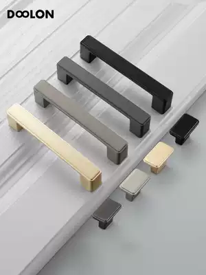Light luxury cabinet Modern simple golden cabinet door handle Nordic minimalist copper wardrobe drawer black overall cabinet handle