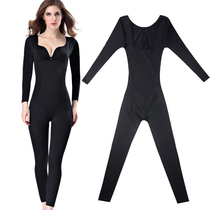 Long sleeve long pants full-body plastic body postpartum close-up hip-beam waist rear deceit body shaping beating bottom warm conjoined underwear