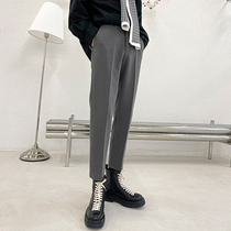 Grey Western Dress Pants Men 90% Small Leggings Pants Fall New Mens Body Straight Drum Casual Pants Light Cooked Windy Pants