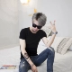 Mùa hè nam mới cổ tròn tay ngắn màu đen Phiên bản Hàn Quốc của áo thun cotton bó sát sinh viên bó sát áo thun nam tay ngắn đen