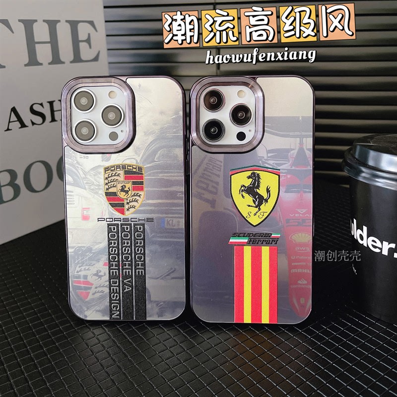 Trendy Brand Creative Porsche Ferrari Suitable for iPhone 17 Pro Max Magnetic 17 Air Phone Case Samsung S25 Ultra European and American S24 Ultra High-End Personality