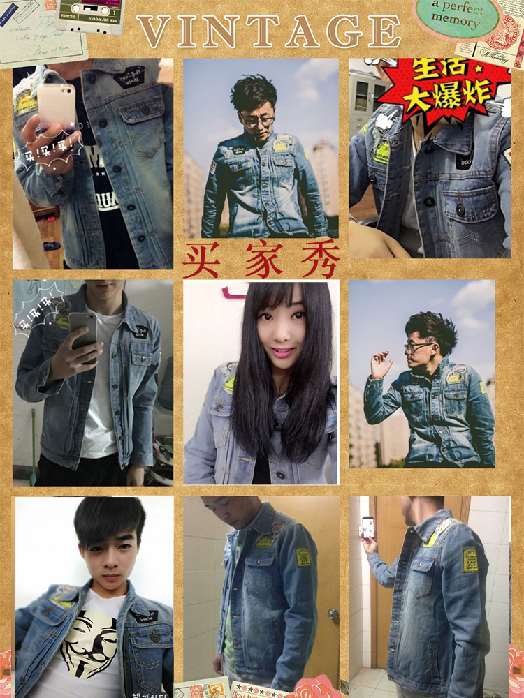 Mùa xuân của Nam Giới Cá Tính Denim Jacket Đẹp Trai Lỗ Áo Khoác Sinh Viên Retro Hàn Quốc Denim Mỏng Tops Xu Hướng