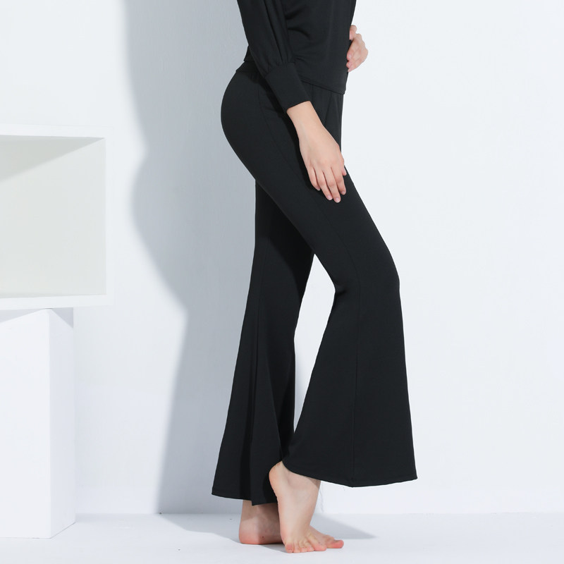 Black Dance Horner Pants Trouser Yoga Pants Woman Loose Dance and Training Pants Latin Dance