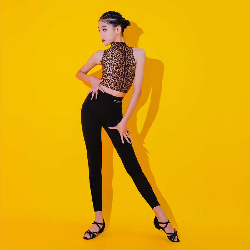 Black dancing pants women's tight bottoming practice pants medium high waist seven points nine fringe body dance trousers lob pants - Taobao