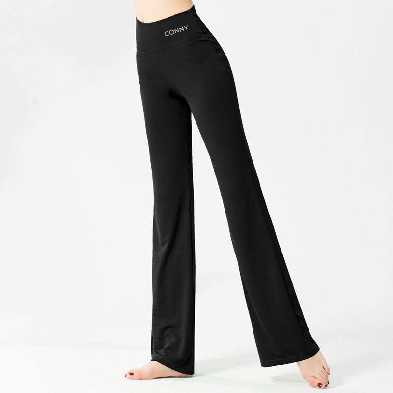 CONNY spring and summer black micro horn yoga dance body pants bodybuilding square dance dance practice loose pants