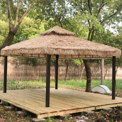 Outdoor Canopy Farmhouse Thatch Tent Yard Pavilion Leisure Garden Courtyard Awning Outdoor Rainproof Pavilion