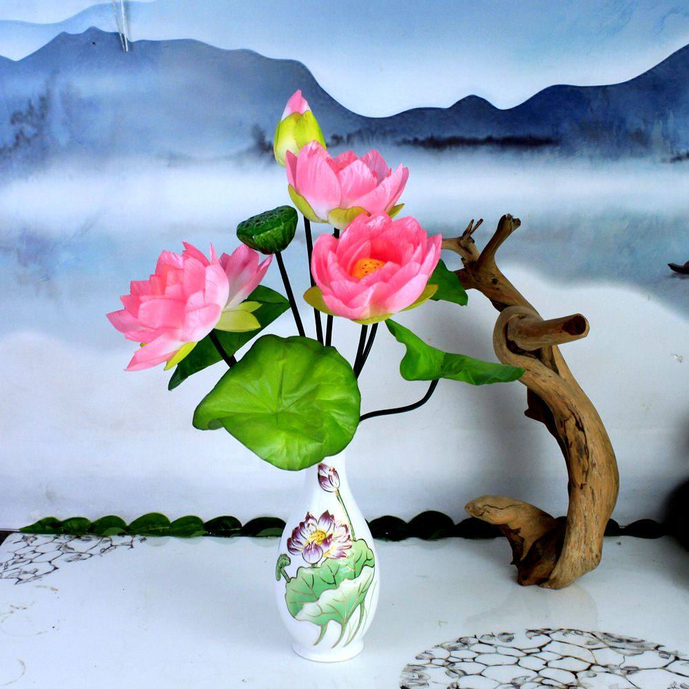 For Buddha lotus simulation lotus flower in front of the Buddha for the flower in front of the Buddha Temple also wish to flower Buddha Hall Guanyin with flower God of wealth flower