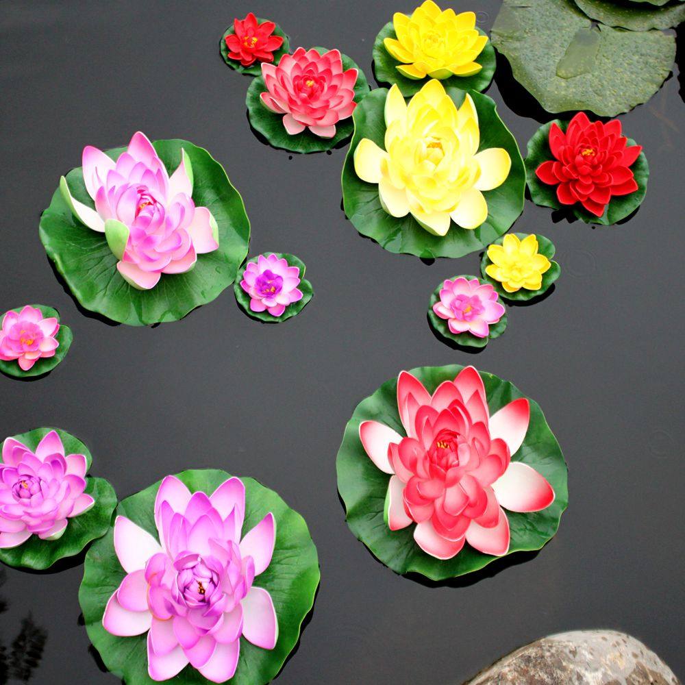 Stage performance props lotus pond landscaping water floating fake flower lotus for Buddha flower wishing flower