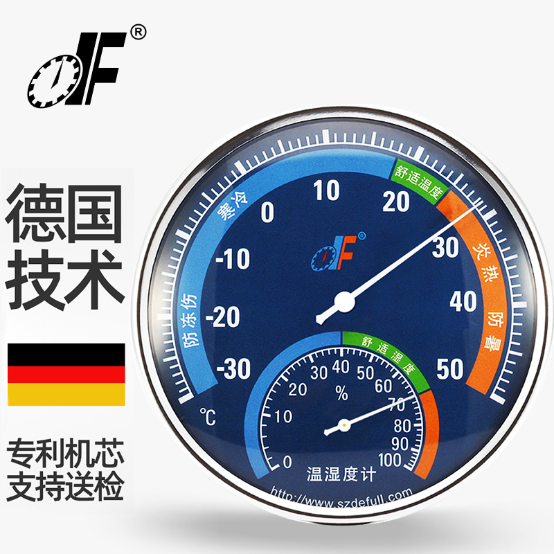 Df Defu Household Indoor Temperature and Humidity Meter Accurate for Warehouses, Storage Rooms, Factories, Workshops, Desktop, Wall-Mounted, Pharmacy