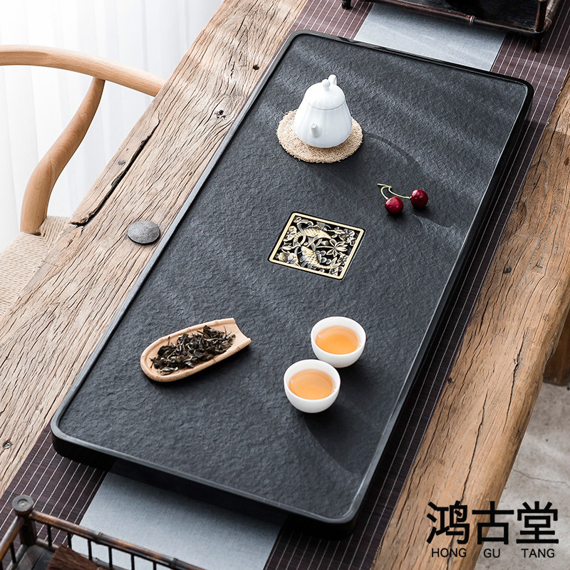 Ujimji tea plate whole household simple living room large tea table natural stone tea sea stone kung fu tea tray