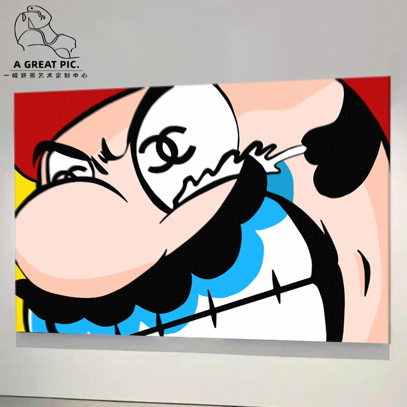 Super Mario Trendy Wall Art Large Living Room Sofa Background Wall Painting Corridor Entrance Decorative Painting Bedroom