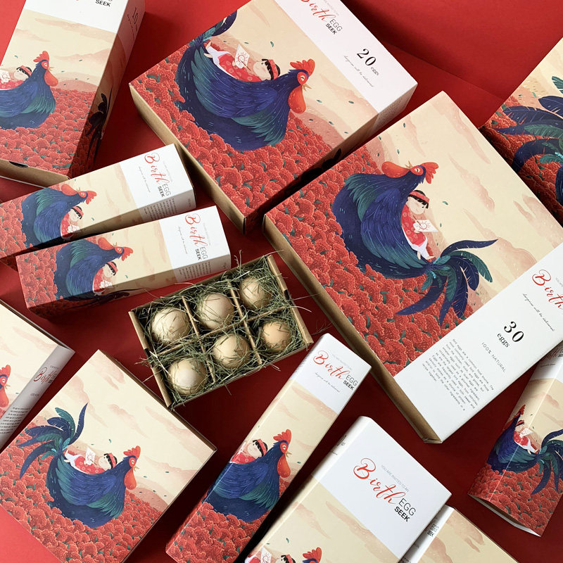 High-grade egg gift box packaging box portable shockproof express egg gift box full moon baby happy egg custom-made