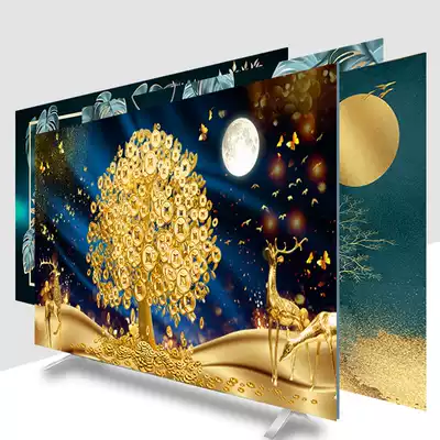 TV dust cover cover simple modern fabric 50 inch 55 inch 65 inch household wall desktop curved screen cover cloth