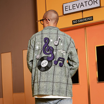 BIPOLAR Thousand Bird Grove notes Zip Shirt Fall New National Tide Street Hip Hop Casual Loose Long Sleeve Man