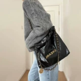 Цепь, сумка через плечо, вместительный и большой мусорный мешок, сумка на одно плечо, из натуральной кожи, в стиле Шанель, на цепочке, коллекция 2023