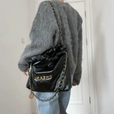 Цепь, сумка через плечо, вместительный и большой мусорный мешок, сумка на одно плечо, из натуральной кожи, в стиле Шанель, на цепочке, коллекция 2023