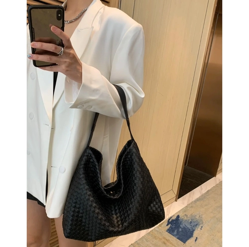 Портативная плетеная сумка через плечо, вместительная и большая сумка на одно плечо