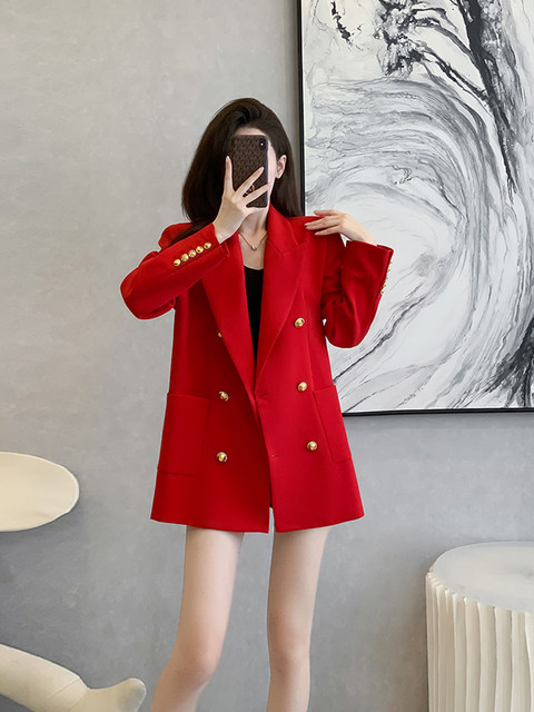2025 New Autumn Long-Sleeved Korean Style Casual Loose Blazer for Women, High-End Street Style Small Suit for Women