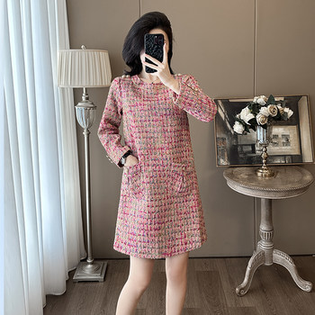 French-Style Long-Sleeved Fashion Dress with a Niche Design, Loose and Stylish, Chanel-Inspired Tweed Dress with a High-End Feel
