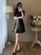 Summer Hepburn style retro temperament skirt women's short-sleeved waist slimming new Chinese style dress high-end
