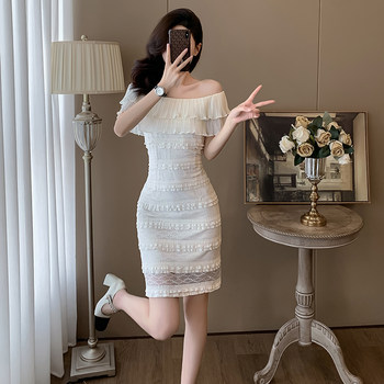 Summer High-End Exquisite Age-Reducing Bodycon Skirt, French-Style Chic One-Shoulder Dress for Women with a Sense of Sophistication