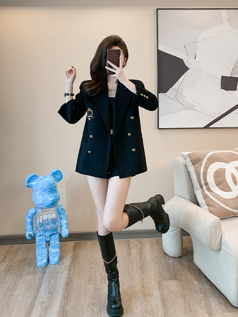 Autumn Clothing with a High-End Feel, Loose Casual Blazer for Women, Korean Style Long-Sleeved Goddess Style College Style Suit Top