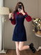 French Retro Long-Sleeved Waist-Cinching Dress for Women, Rich Lady Style, Elegant and Luxurious, Age-Reducing, Chic and Stylish Little Chanel-Style Dress