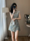 Summer Fashion Sleeveless Retro Shorts Two-Piece Set for Petite Women, Elegant Lady Style, New Chinese Style National Style Suit