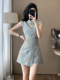 Summer Fashion Sleeveless Retro Shorts Two-Piece Set for Petite Women, Elegant Lady Style, New Chinese Style National Style Suit