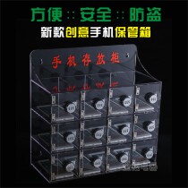 Mobile phone safe deposit box with lock Transparent student portable employee storage locker Restaurant army password storage box