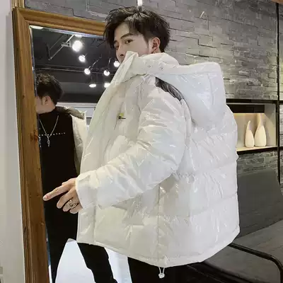 Bright face down jacket men's 2020 winter New thick thin and handsome men's white duck down warm short coat tide