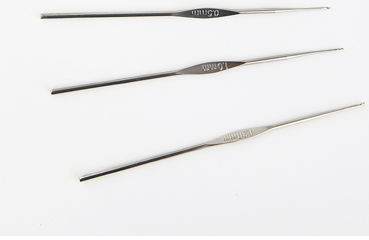 thép không gỉ gia mỏng dòng dây bạc ren móc dụng cụ cầm tay crochet sợi móc trumpet - Công cụ & vật liệu may DIY kim may bao