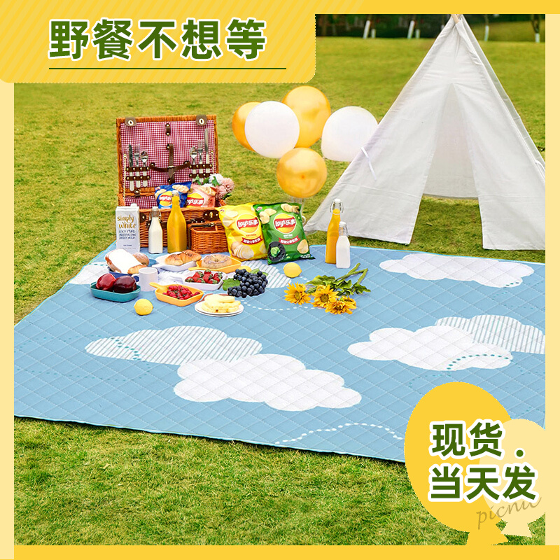 Picnic Mat Anti-Tide Cushion Outdoor Ground Mat Thickened Picnic Cloth Camping Spring Mat Lawn Wild Cooking Portable Fold