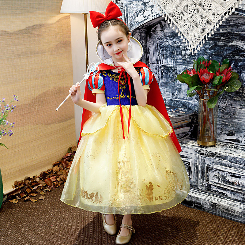 Baby girl snow white skirt little girl snow-skinny dress children's dress dress
