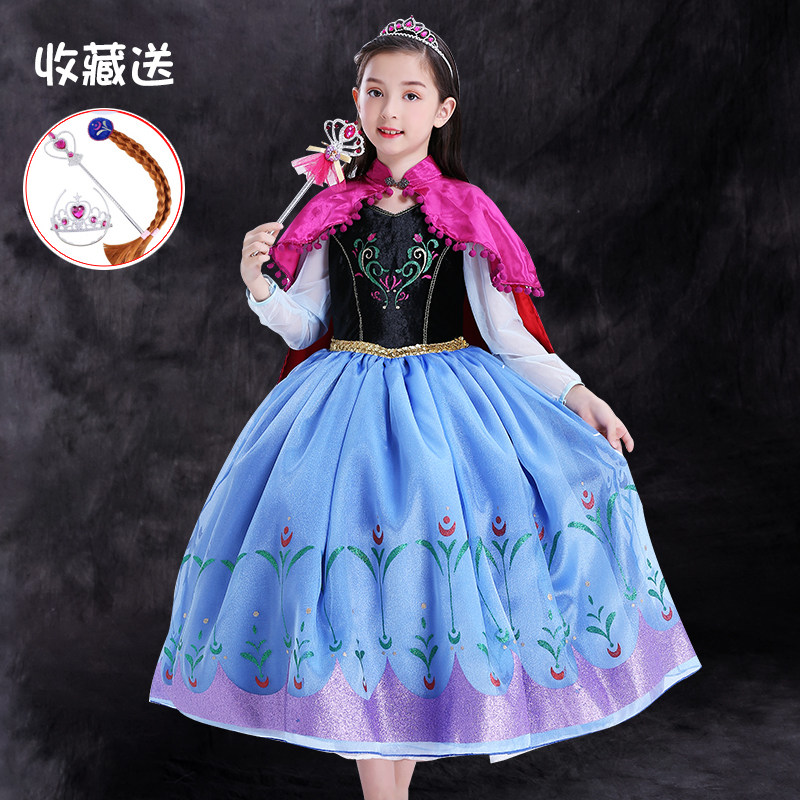 Princess Anna Dress Children Halloween Frozen Show Costume Woman Fall New Aesa's dress